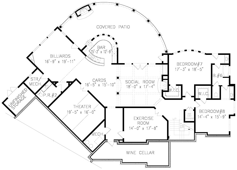 Floor Plan Basement of Cottage Plan #198-1066