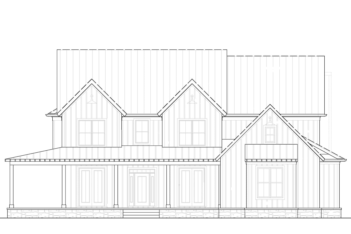 Home Plan Front Elevation of this 5-Bedroom,3314 Sq Ft Plan -198-1068