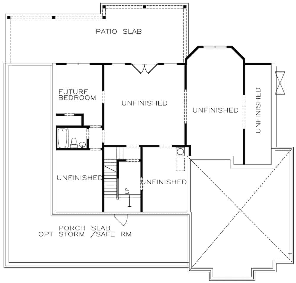 Floor Plan Basement of Farmhouse Plan #198-1068