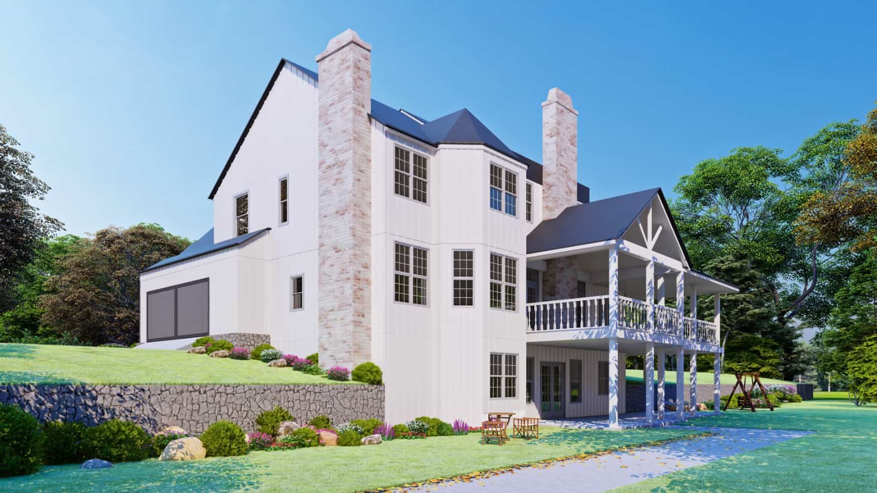 Rear View of this 5-Bedroom, 3314 Sq Ft Plan - 198-1068