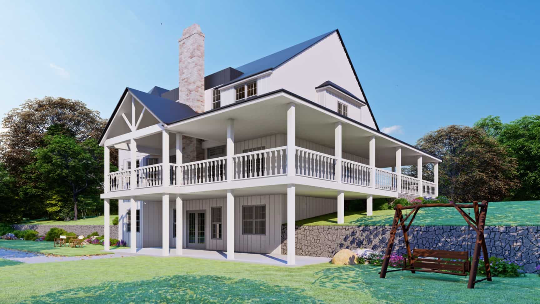 Rear View of this 5-Bedroom, 3314 Sq Ft Plan - 198-1068