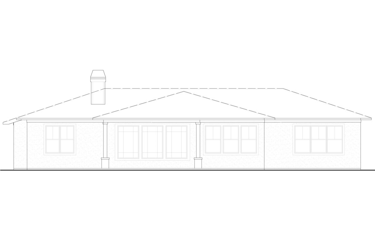 Home Plan Rear Elevation of this 3-Bedroom,1922 Sq Ft Plan -198-1075
