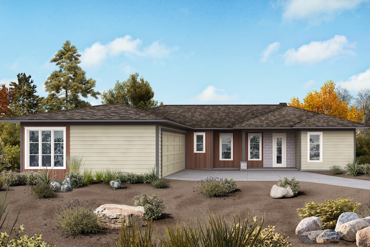 Front elevation of Cottage home (ThePlanCollection: House Plan #198-1075)