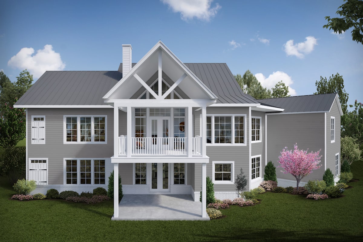 Home Plan Rear Elevation of this 3-Bedroom,2510 Sq Ft Plan -198-1077