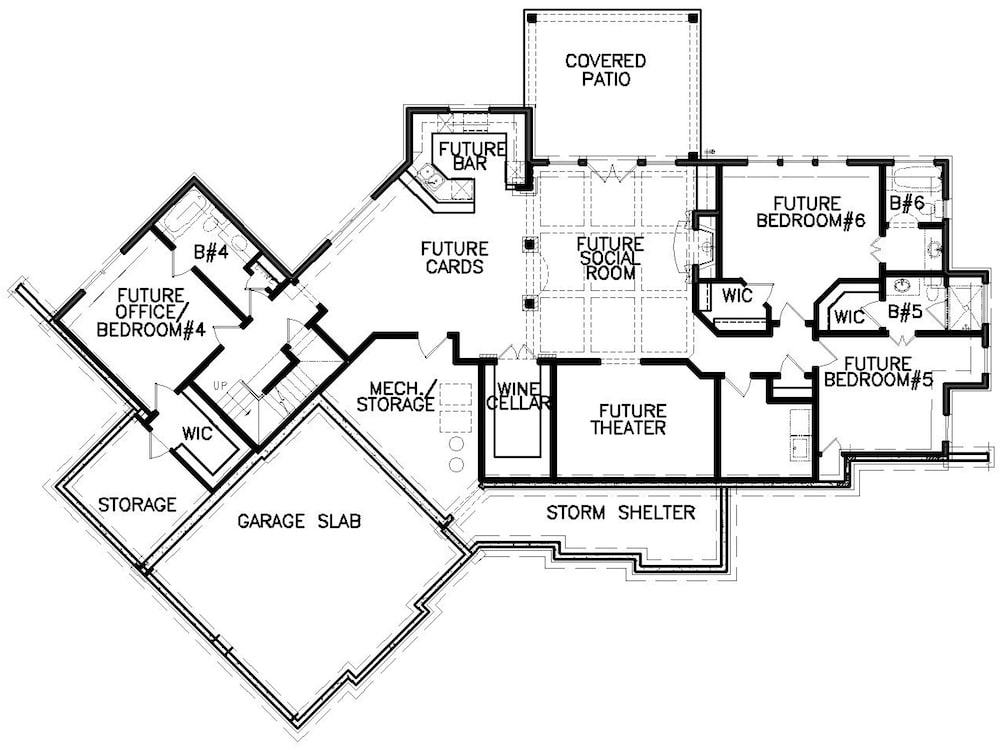 Floor Plan Basement of Cottage Plan #198-1077