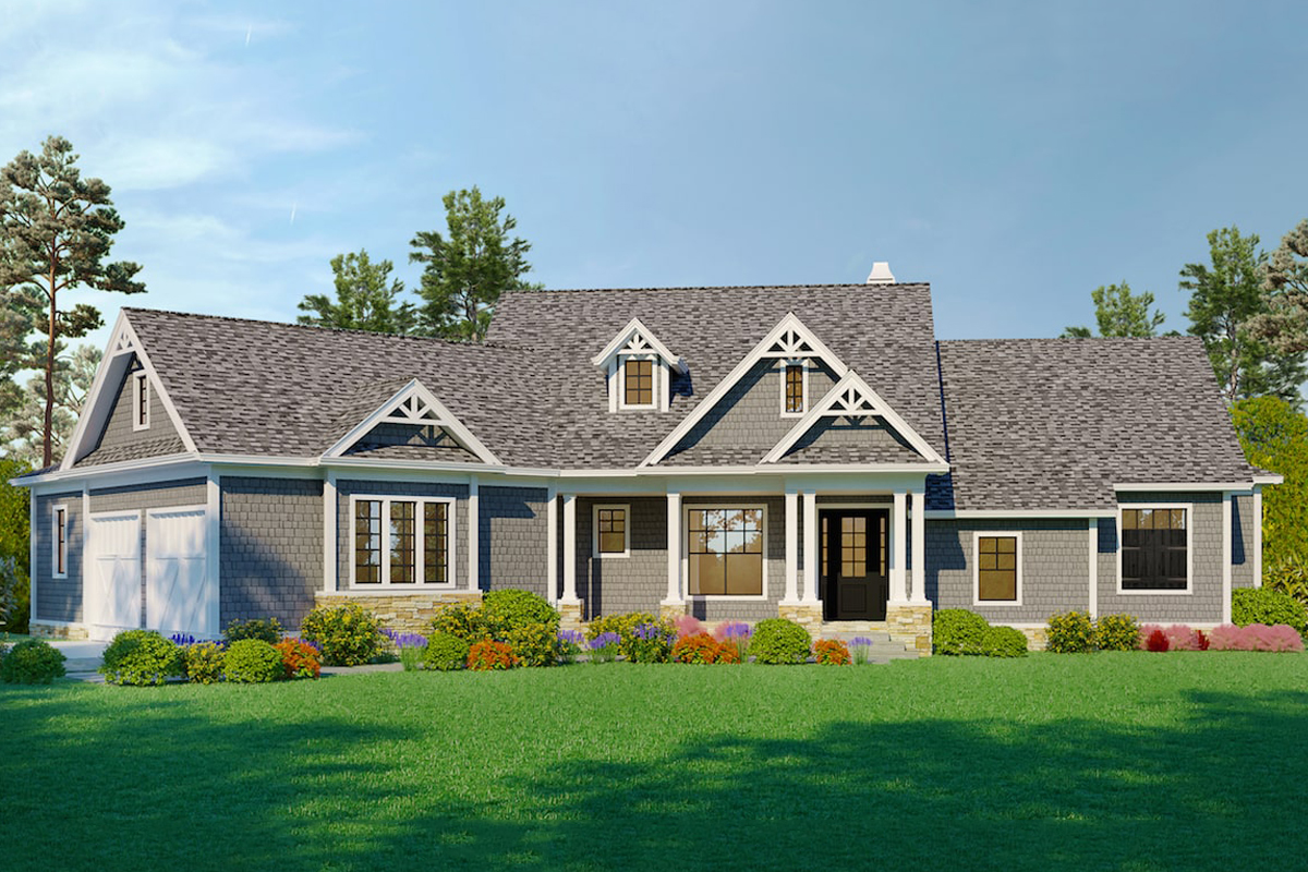 Cottage home (ThePlanCollection: Plan #198-1077)