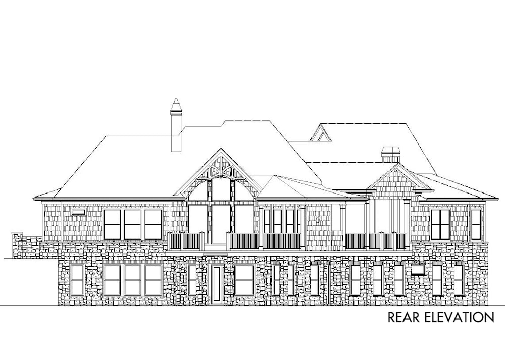 Home Plan Rear Elevation of this 3-Bedroom,2343 Sq Ft Plan -198-1080