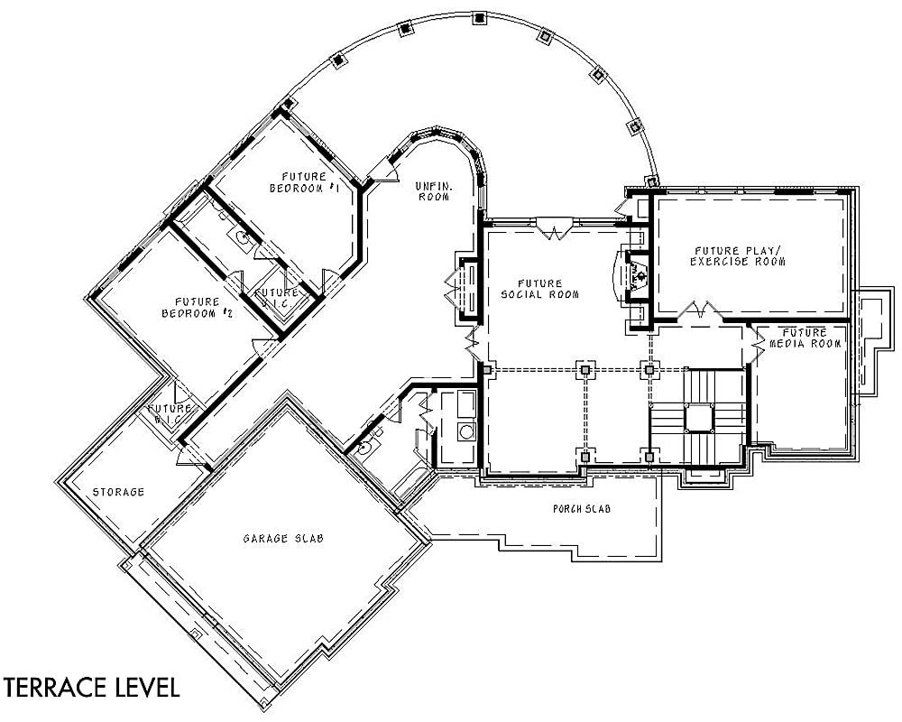 Floor Plan Basement of Cottage Plan #198-1080
