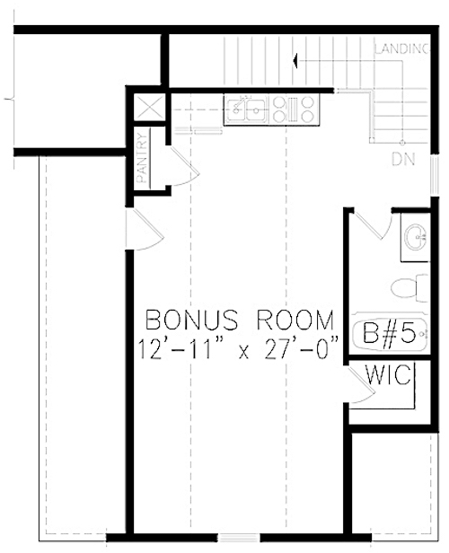 Floor Plan Bonus Room of Cottage Plan #198-1088