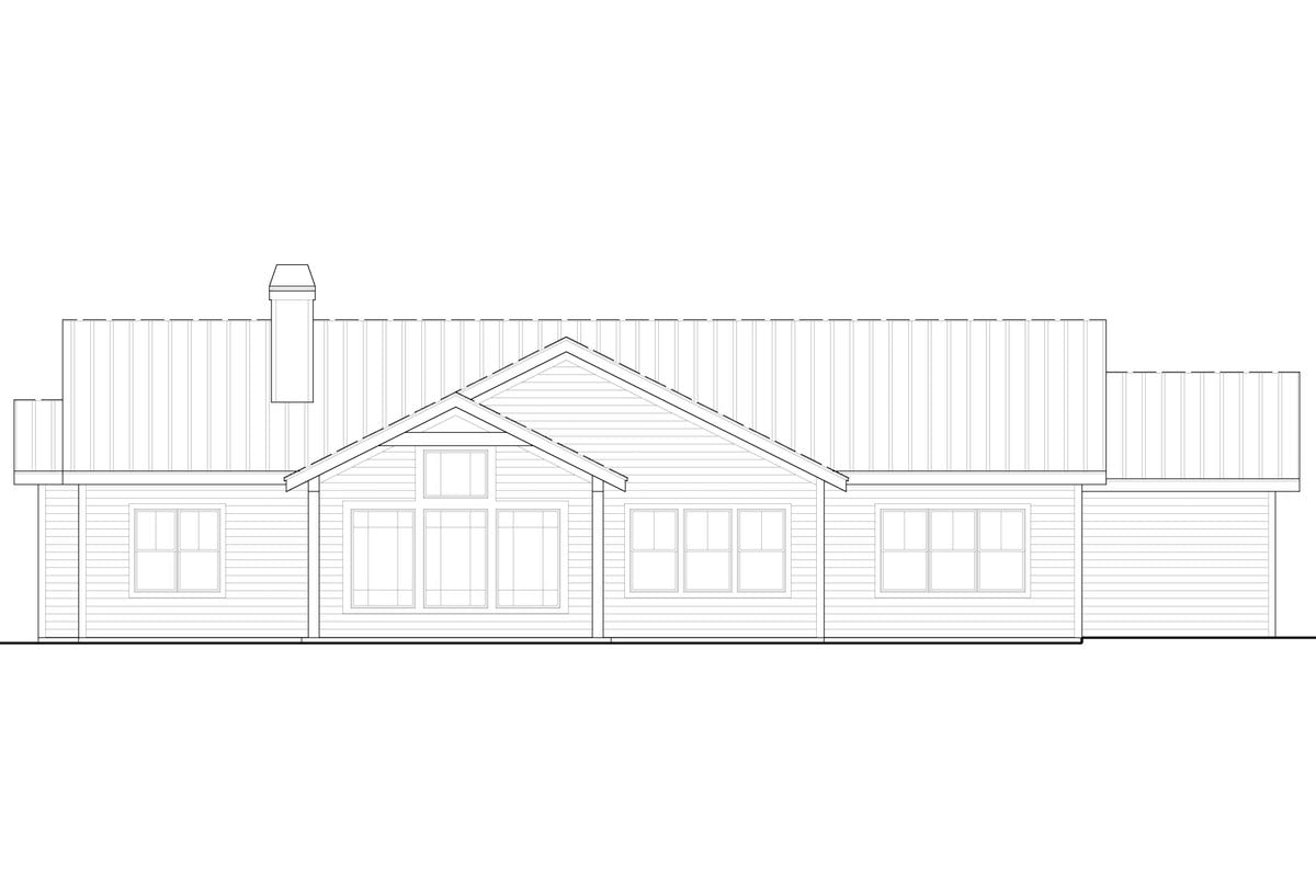 Home Plan Rear Elevation of this 3-Bedroom,1946 Sq Ft Plan -198-1091