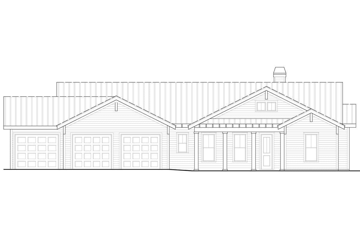 Home Plan Front Elevation of this 3-Bedroom,1946 Sq Ft Plan -198-1091