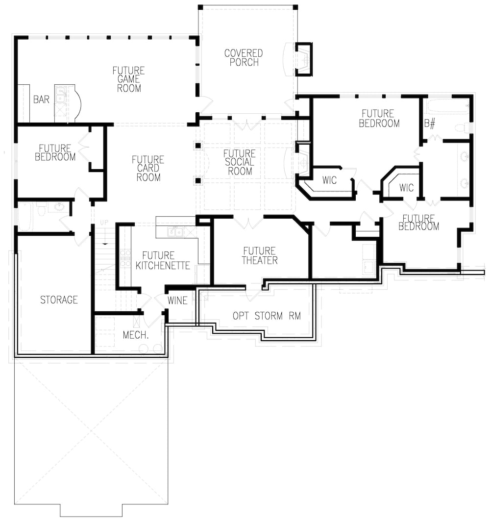 Floor Plan Basement of Cottage Plan #198-1092