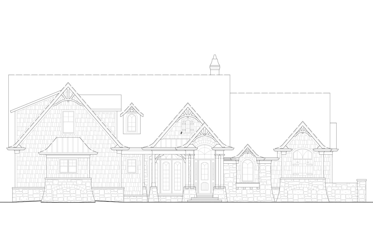 Home Plan Front Elevation of this 5-Bedroom,3745 Sq Ft Plan -198-1092