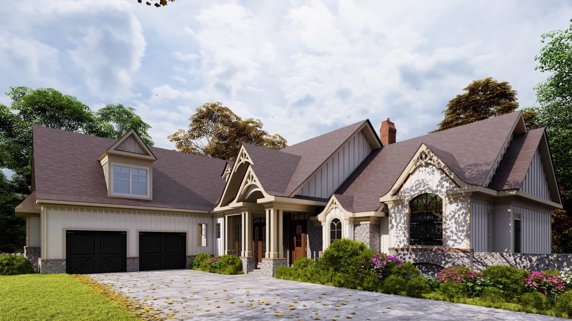 Front View of this 5-Bedroom, 3745 Sq Ft Plan - 198-1092