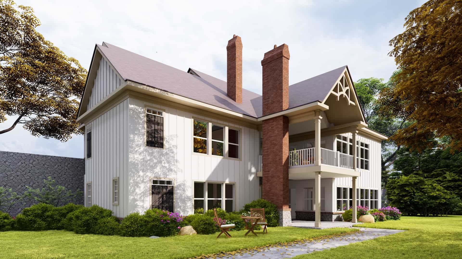 Rear View of this 5-Bedroom, 3745 Sq Ft Plan - 198-1092