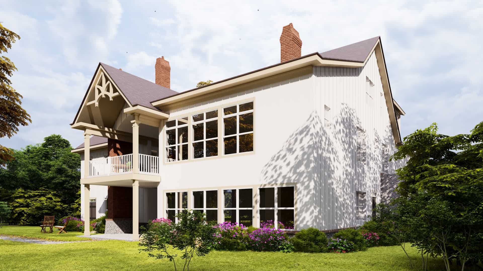 Rear View of this 5-Bedroom, 3745 Sq Ft Plan - 198-1092