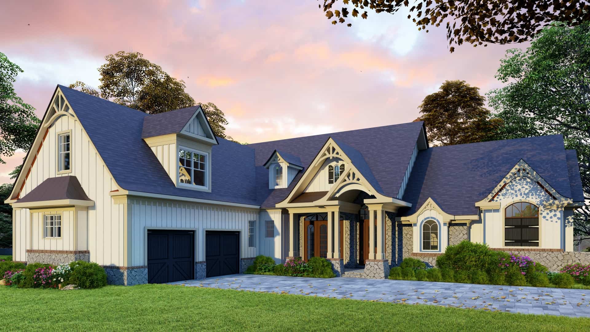 Front View of this 5-Bedroom, 3745 Sq Ft Plan - 198-1092