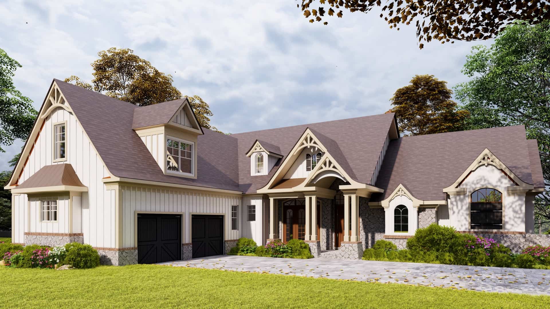 Country style home (ThePlanCollection: House Plan #198-1092)