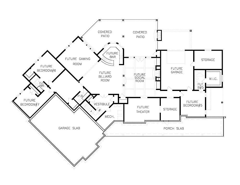 Floor Plan Basement of Cottage Plan #198-1093