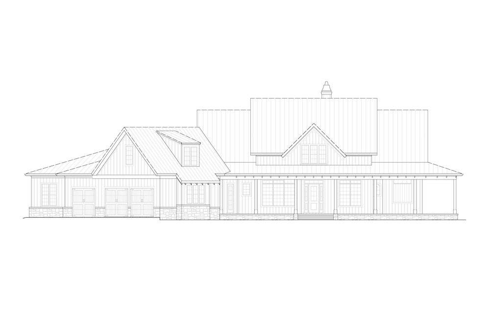 Home Plan Front Elevation of this 4-Bedroom,3954 Sq Ft Plan -198-1093