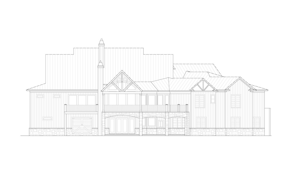Home Plan Rear Elevation of this 4-Bedroom,3954 Sq Ft Plan -198-1093