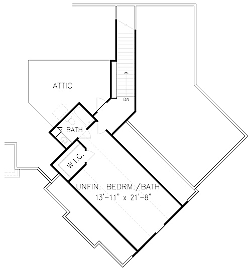 Floor Plan Upper Level of Rustic Plan #198-1094