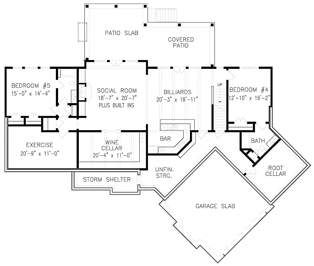 Floor Plan Basement of Rustic Plan #198-1094