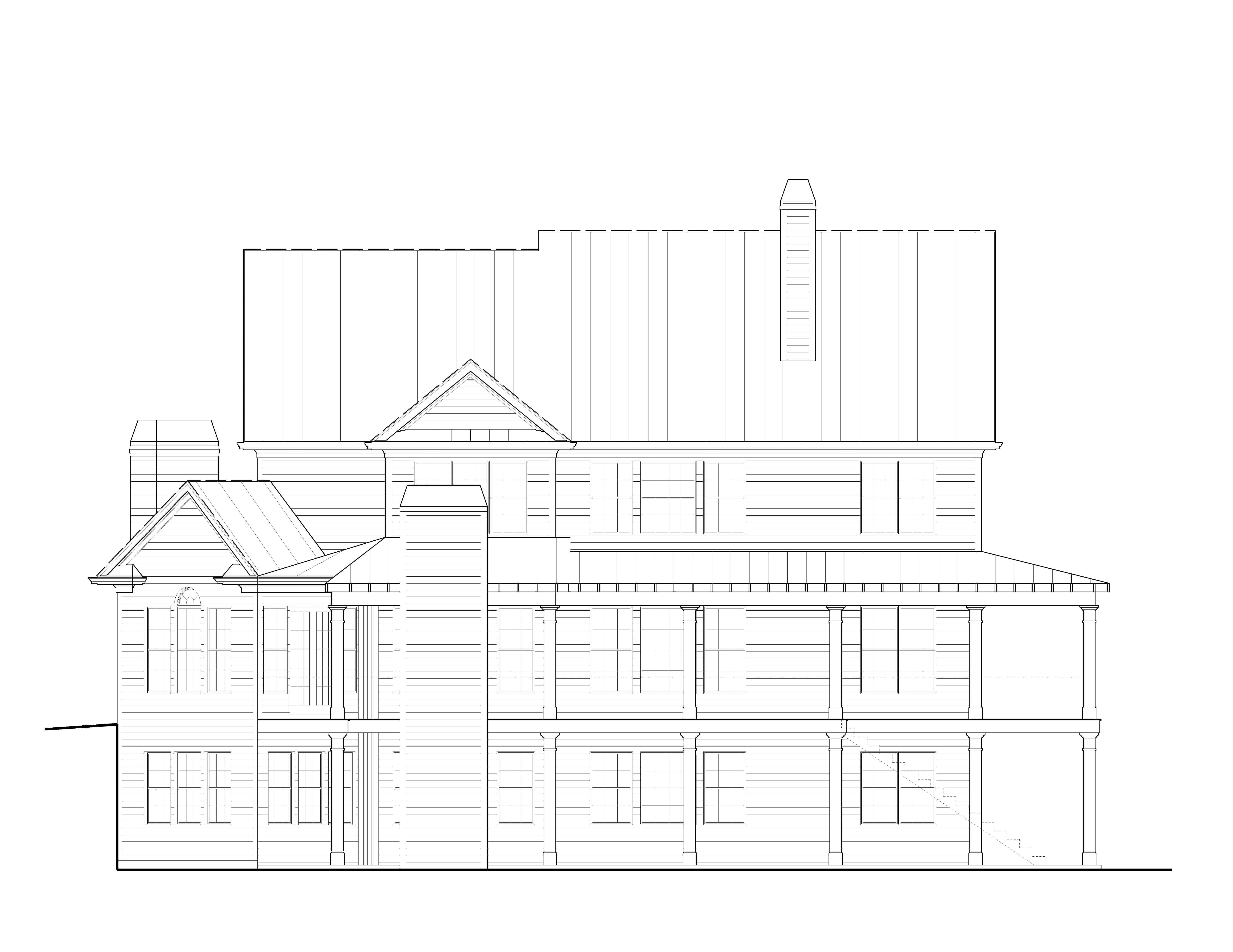 Home Plan Rear Elevation of this 5-Bedroom,3788 Sq Ft Plan -198-1106