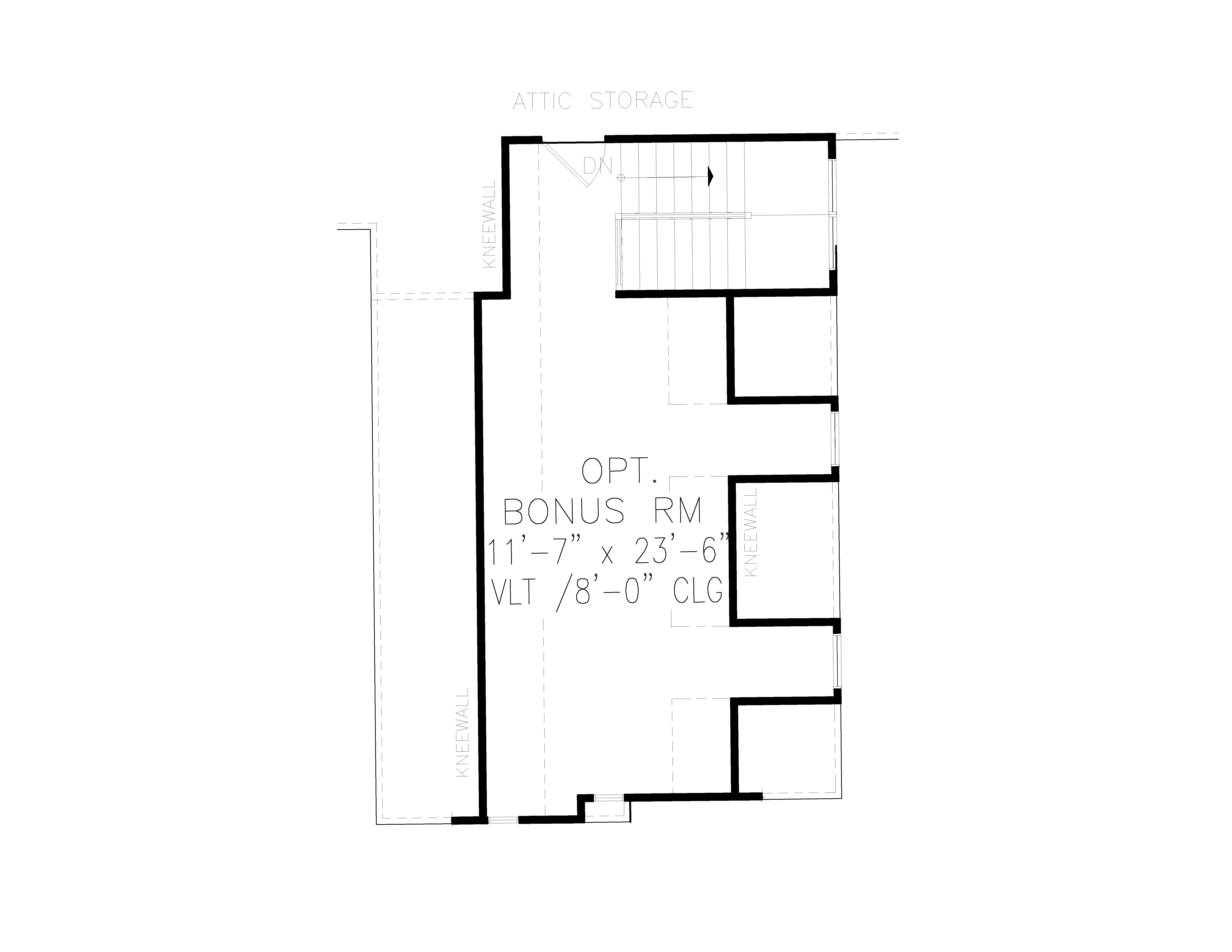 Floor Plan Bonus Room of Ranch Plan #198-1110