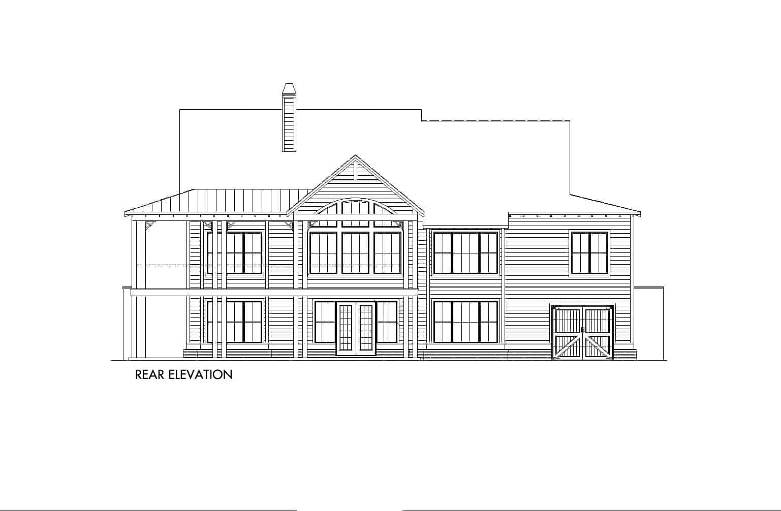 Home Plan Rear Elevation of this 3-Bedroom,2230 Sq Ft Plan -198-1110