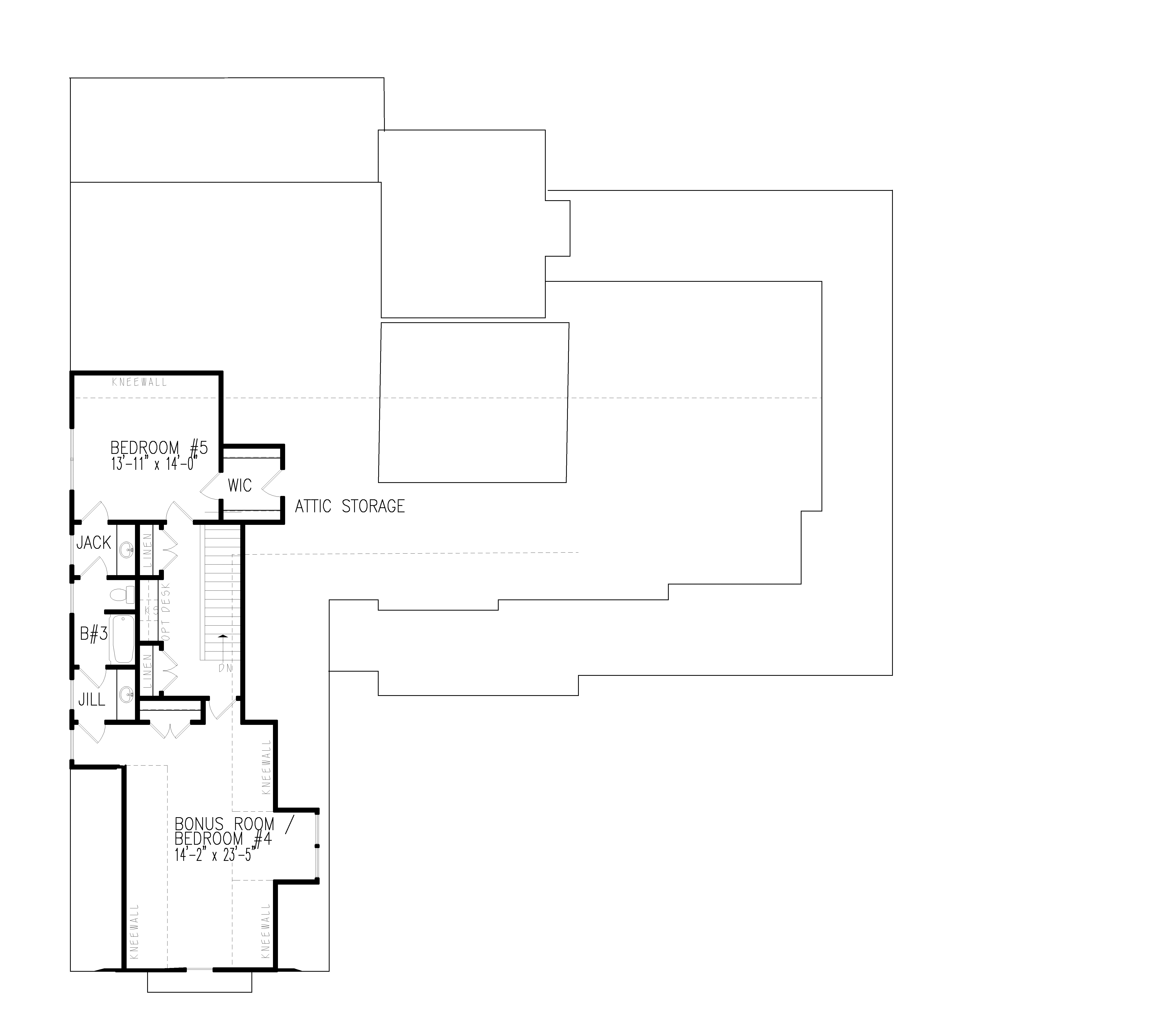 Floor Plan Upper Level of Farmhouse Plan #198-1113