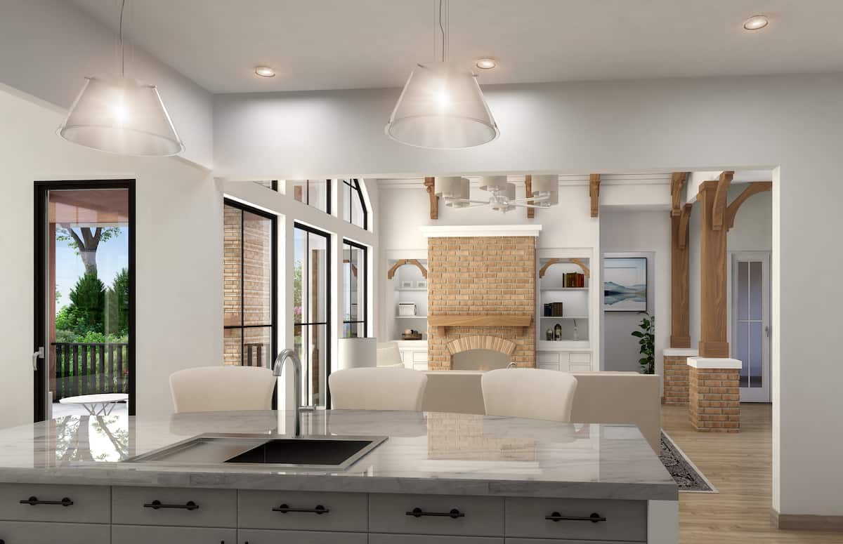 Great Room: Fireplace of this 5-Bedroom,3745 Sq Ft Plan -198-1113