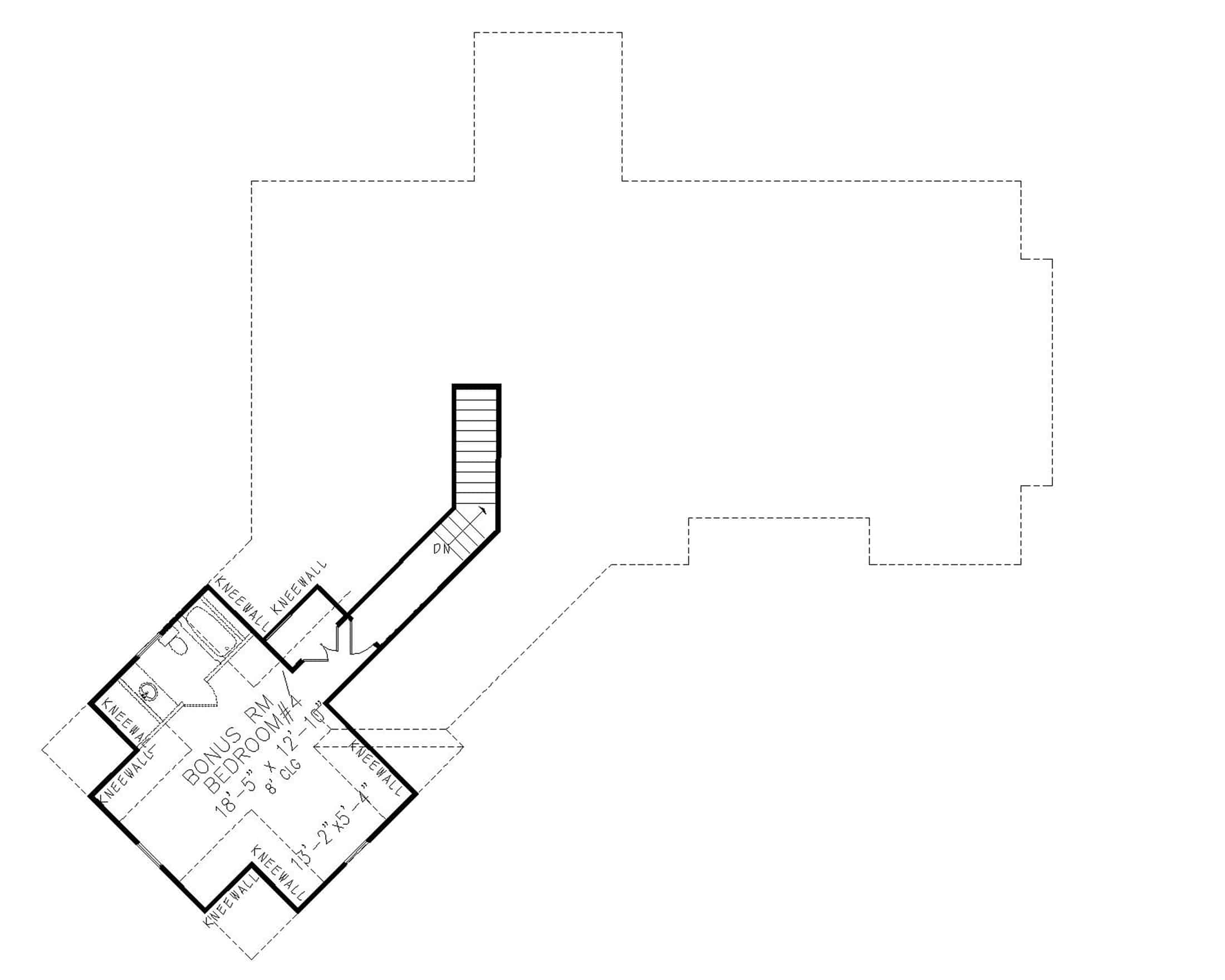 Floor Plan Bonus Room of Cottage Plan #198-1115