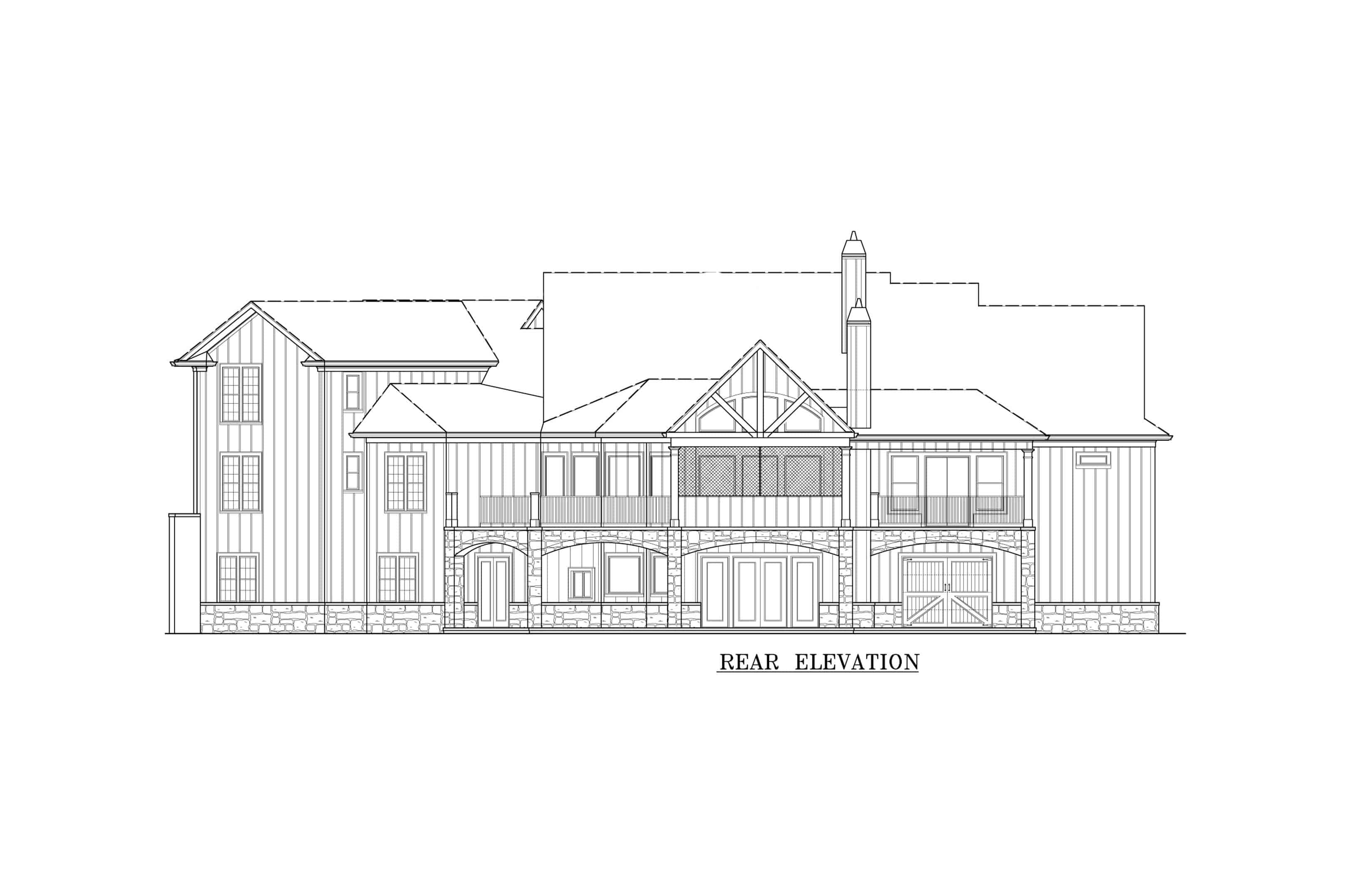 Home Plan Rear Elevation of this 3-Bedroom,3730 Sq Ft Plan -198-1116