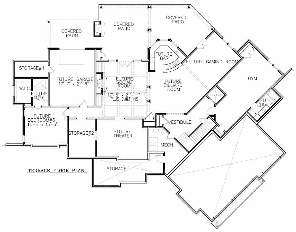 Floor Plan Basement of Luxury Plan #198-1116