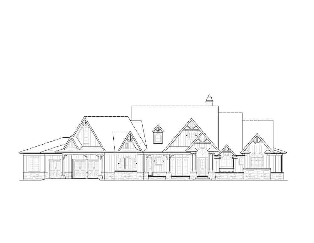 Home Plan Front Elevation of this 4-Bedroom,3773 Sq Ft Plan -198-1117