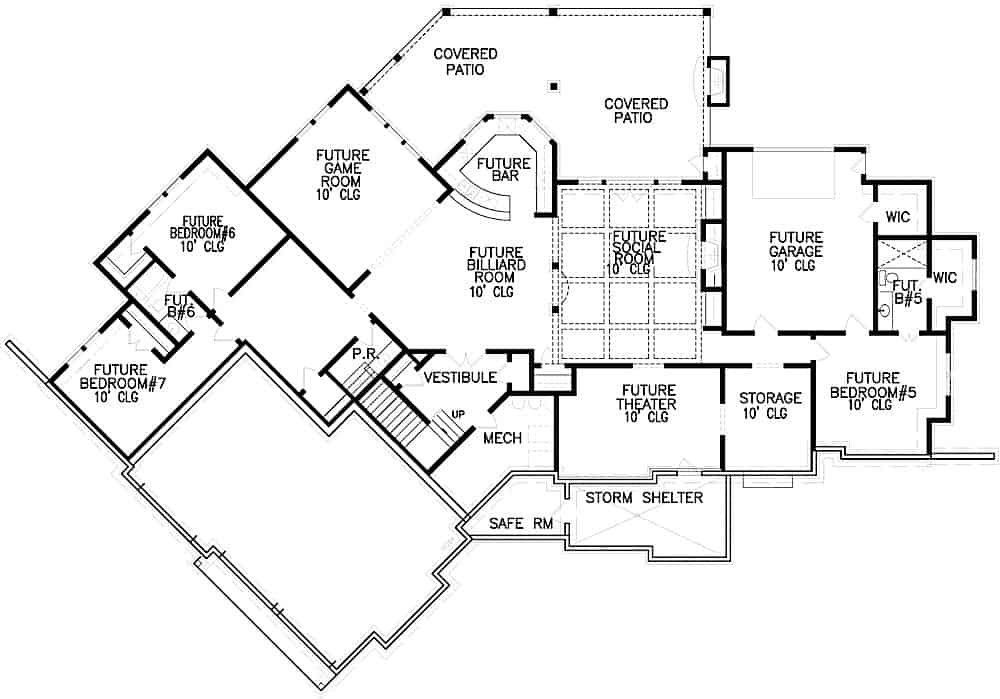 Floor Plan Basement of Luxury Plan #198-1117