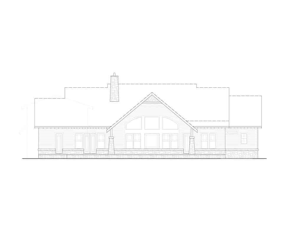 Home Plan Rear Elevation of this 4-Bedroom,2940 Sq Ft Plan -198-1118