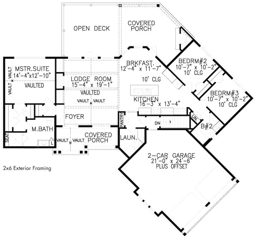 Floor Plan Main Level of French Plan #198-1120