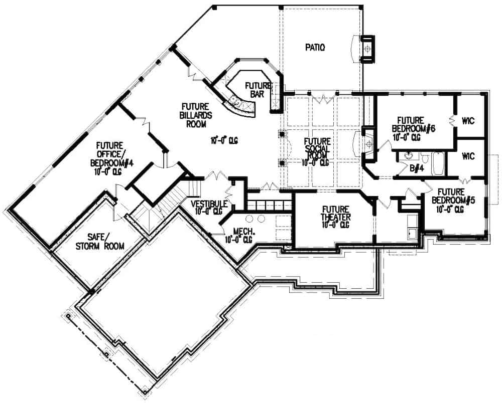 Floor Plan Basement of Farmhouse Plan #198-1123