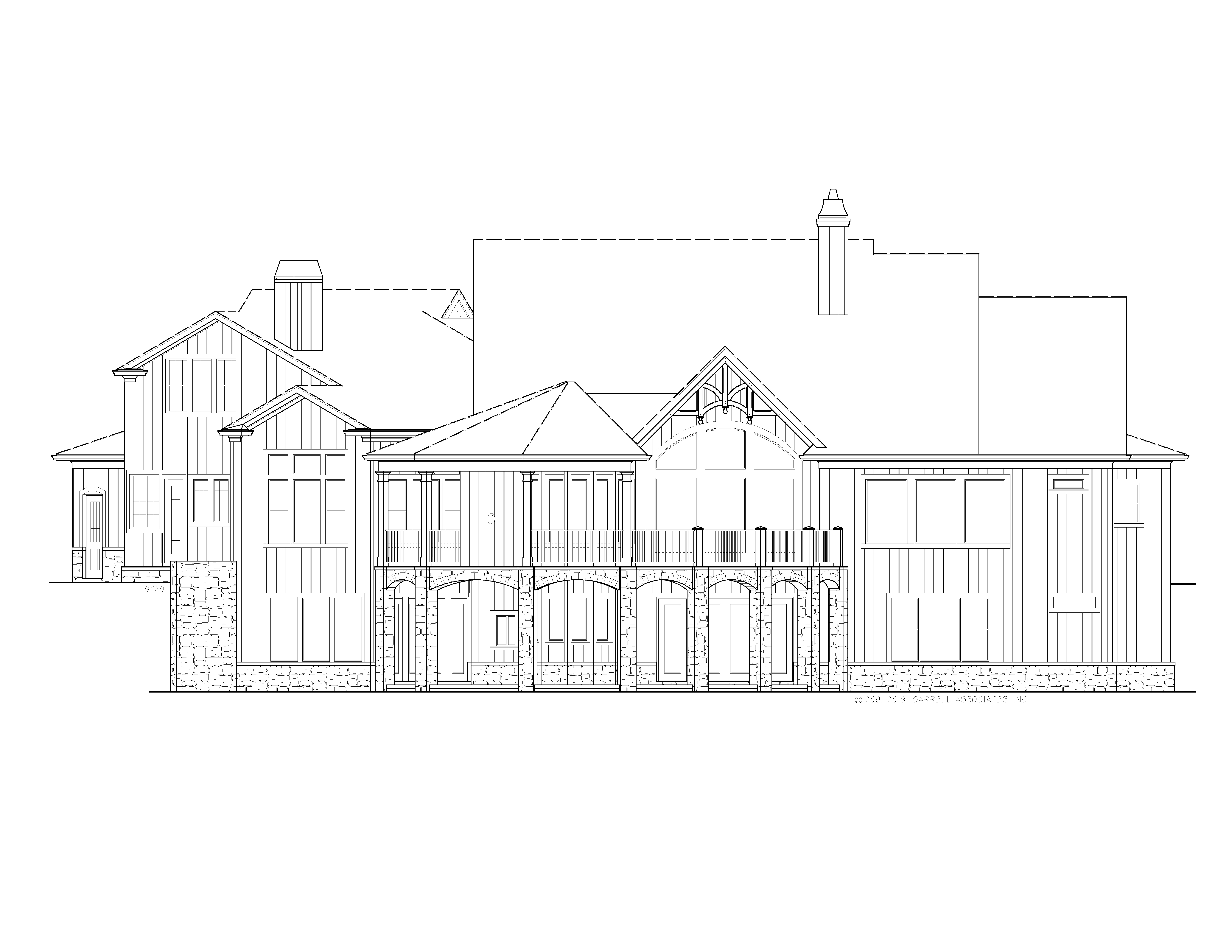 Home Plan Rear Elevation of this 3-Bedroom,3642 Sq Ft Plan -198-1125