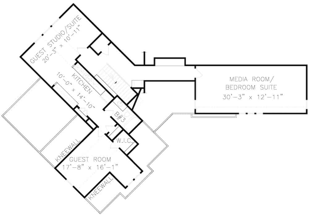 Floor Plan Upper Level of Farmhouse Plan #198-1126