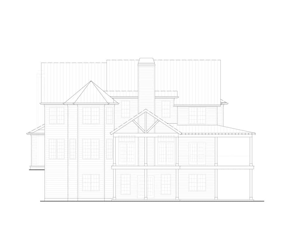 Home Plan Rear Elevation of this 5-Bedroom,3261 Sq Ft Plan -198-1127