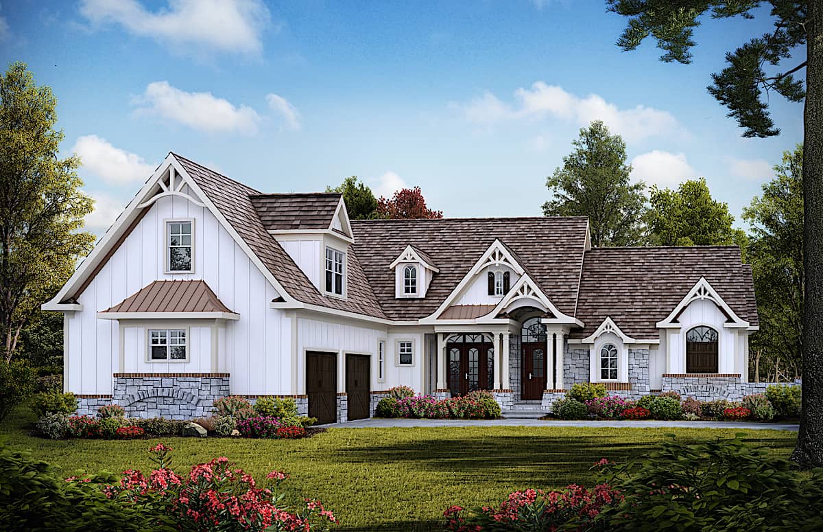 Cottage home (ThePlanCollection: Plan #198-1129)