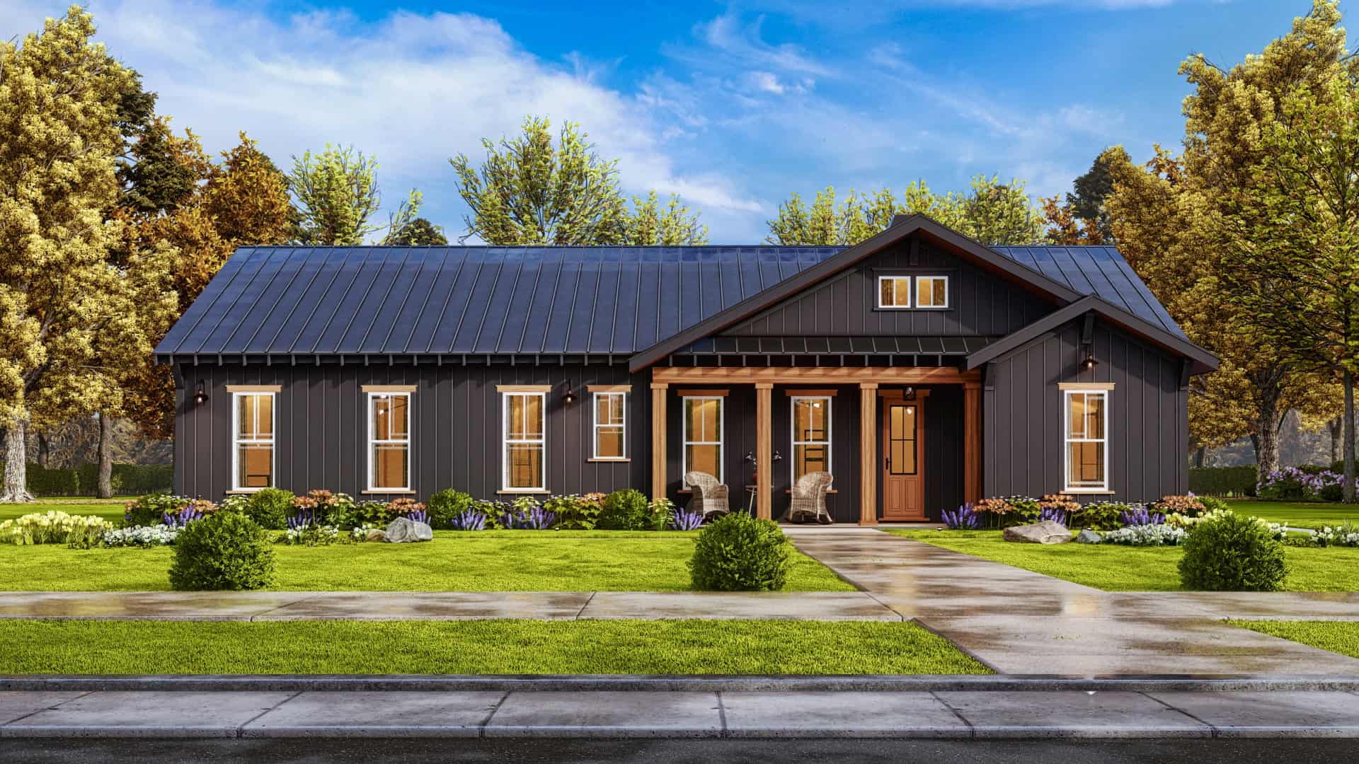 Ranch home (ThePlanCollection: Plan #198-1131)