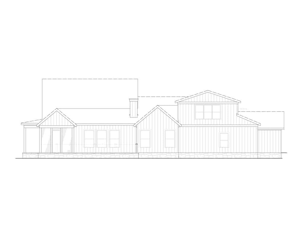 Home Plan Rear Elevation of this 3-Bedroom,2407 Sq Ft Plan -198-1132