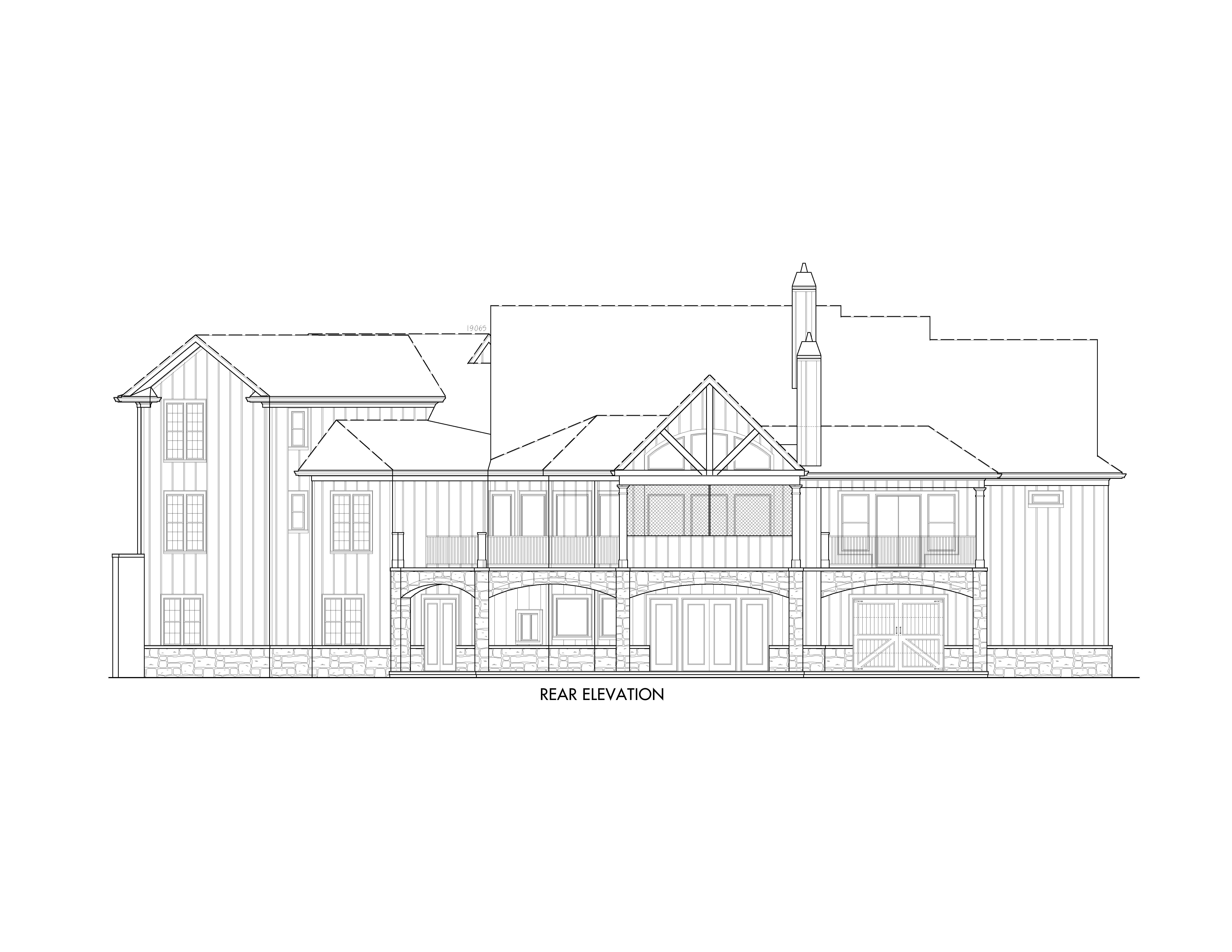 Home Plan Rear Elevation of this 5-Bedroom,4851 Sq Ft Plan -198-1133
