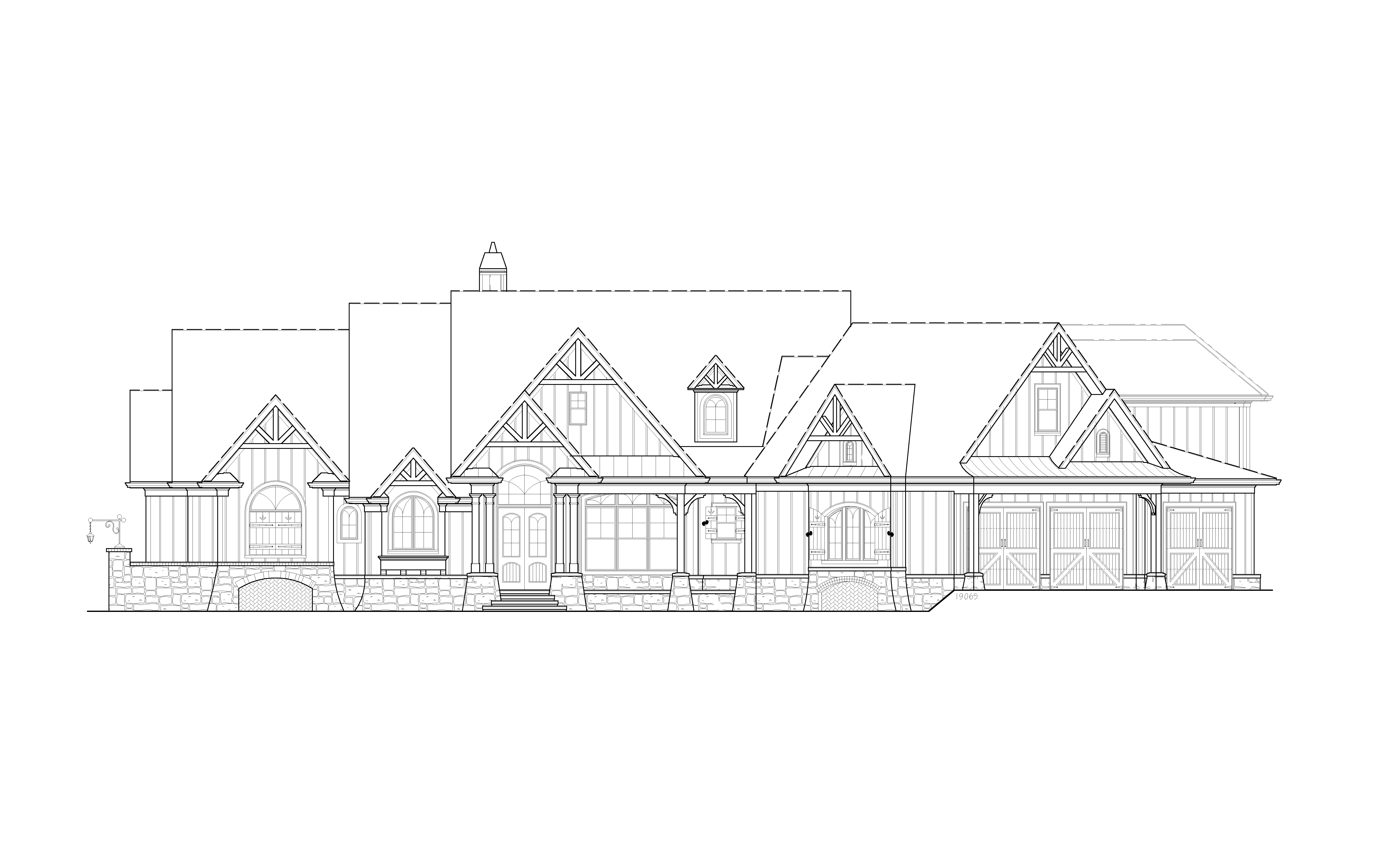 Home Plan Front Elevation of this 5-Bedroom,4851 Sq Ft Plan -198-1133