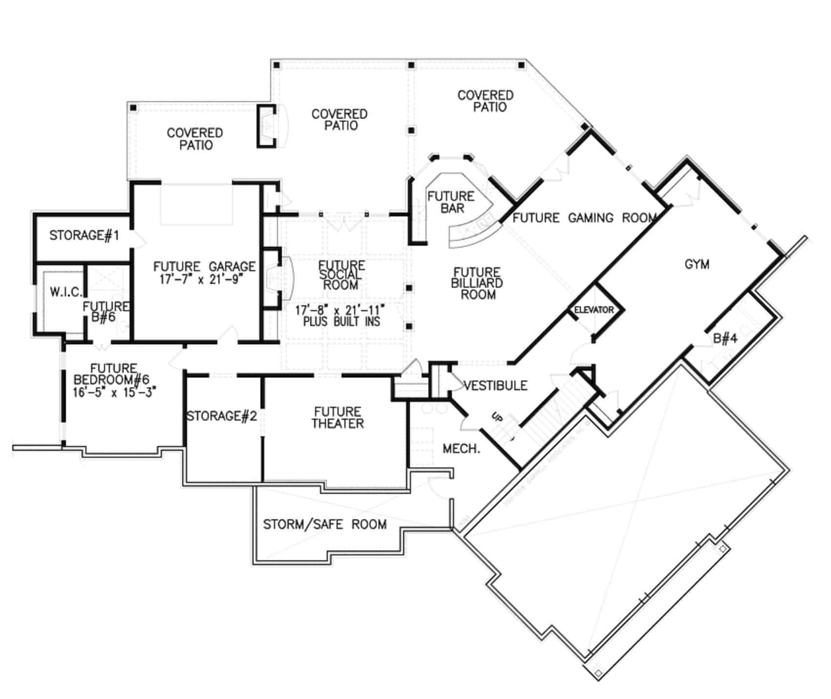 Basement of Luxury Plan #198-1133