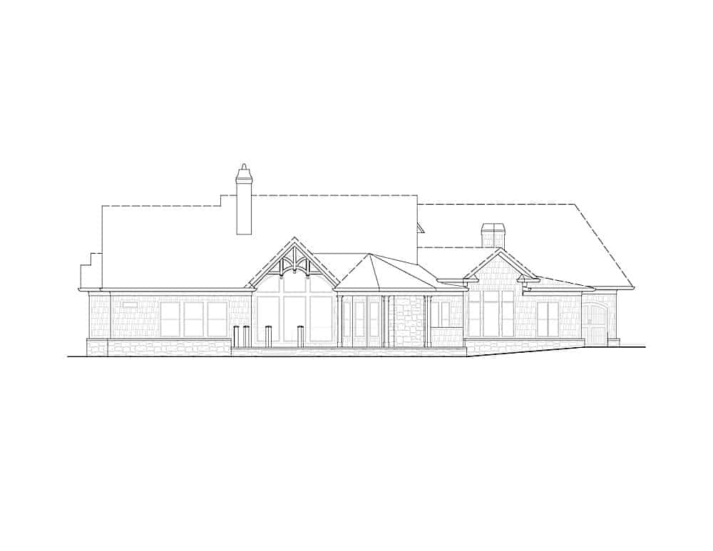 Home Plan Rear Elevation of this 3-Bedroom,2830 Sq Ft Plan -198-1137